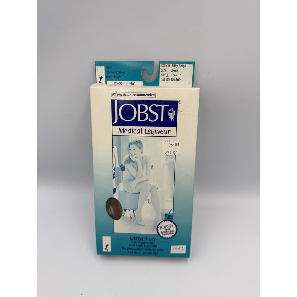 JOBST UltraSheer Firm Compression Knee High Stockings Silky Beige Small 20-30